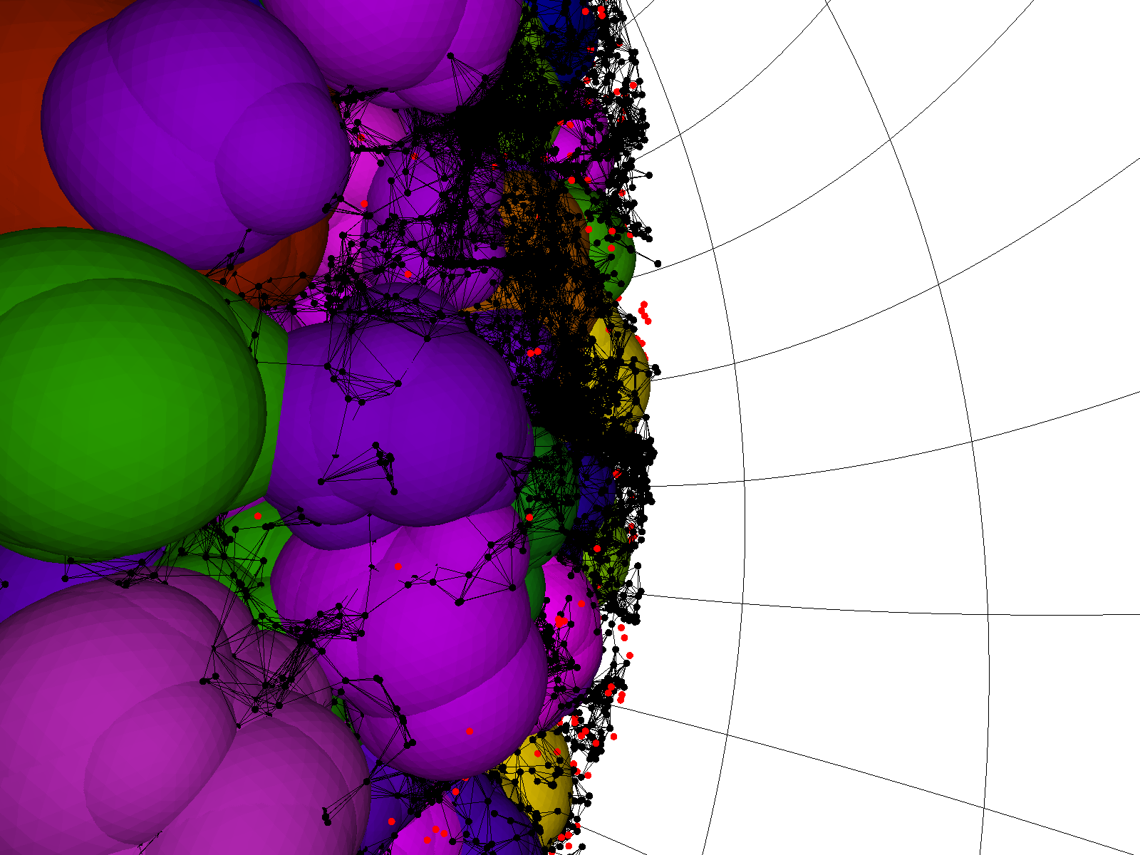 VoidFinder visualization of the output from SDSS DR7 with VoidRender